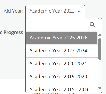 aid year drop down