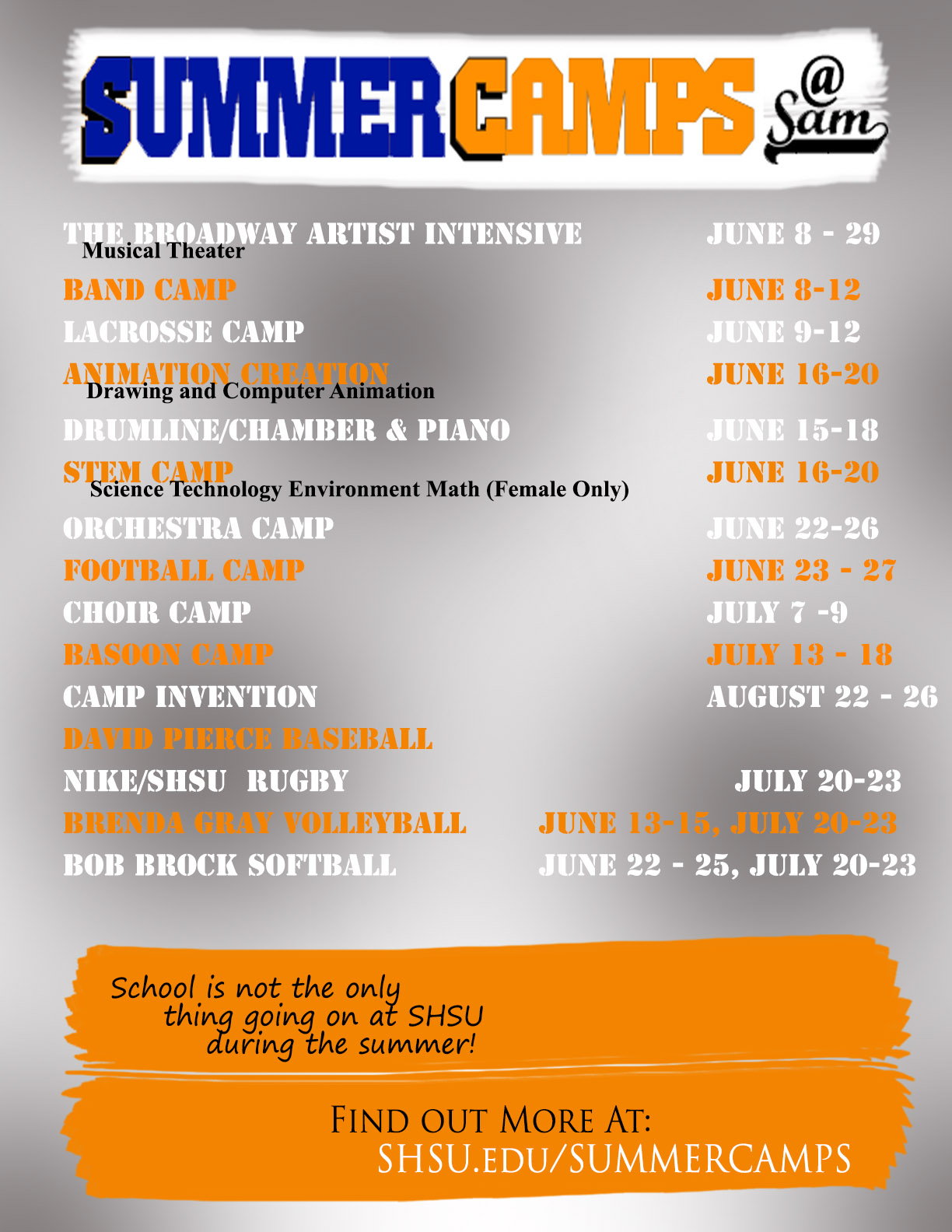 Summer Camps Sam Houston State University