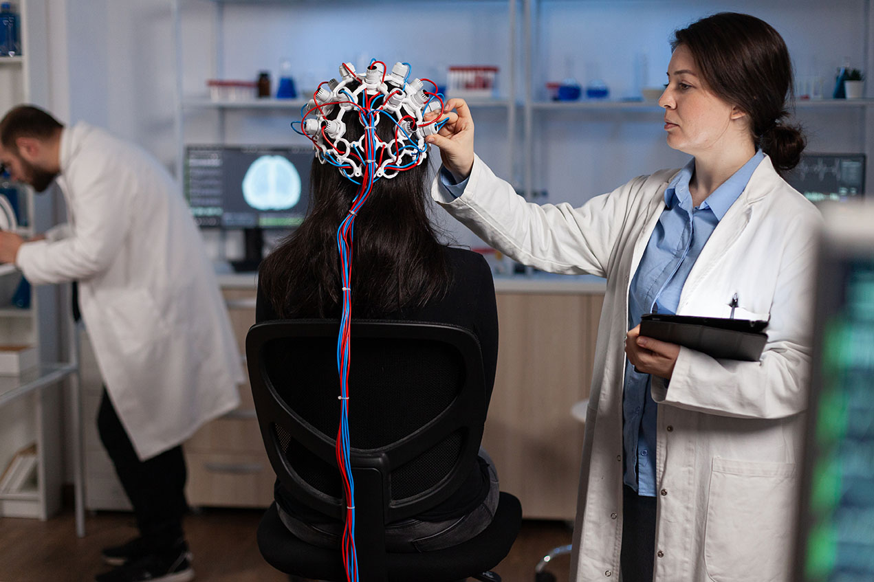 Neurologist Monitoring Brain