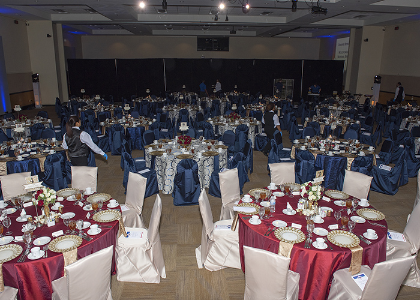 Wide shot of dinning room