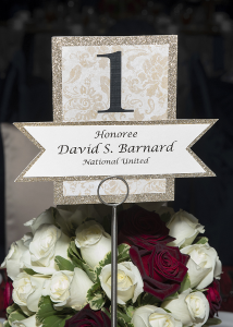 Table marker 1: honoree Barnard