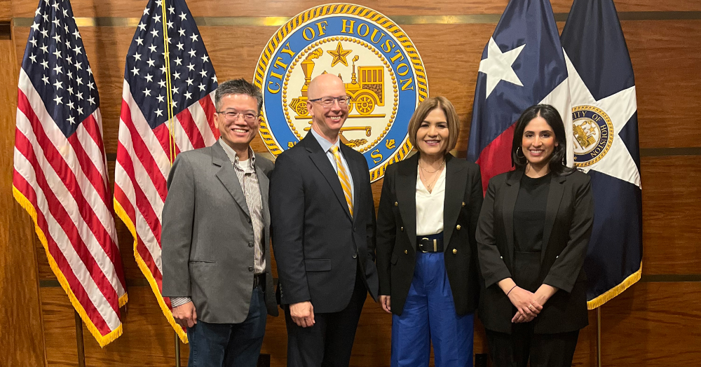 From left: Jorn Yu, Director, Position 6; Peter Stout, HFSC CEO; Sonia Corrales, Director, Position 5; Asma Mirza, Director, Position 7.