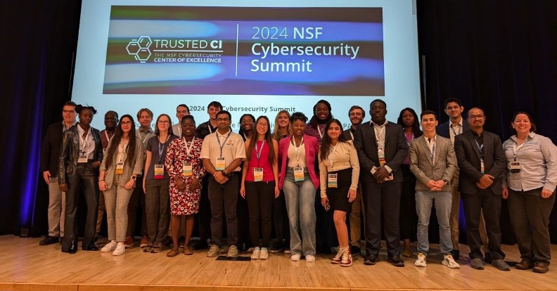 Nana Sarfo Dwomoh (fourth from right, front row) with fellow participants at the 2024 NSF Cybersecurity Summit.