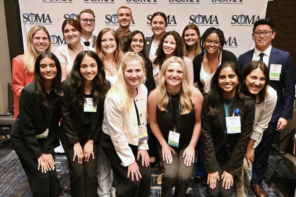 Nidhi Vedire (front row, far left) represented her peers at the SOMA House of Delegates Meeting.