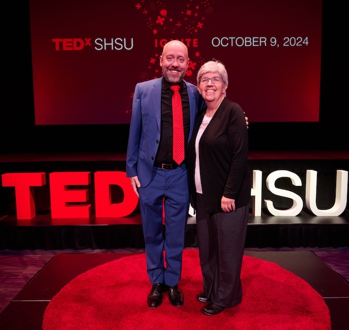 TEDxSHSU Co-Directors Paul Eaton and Renée Gravois.