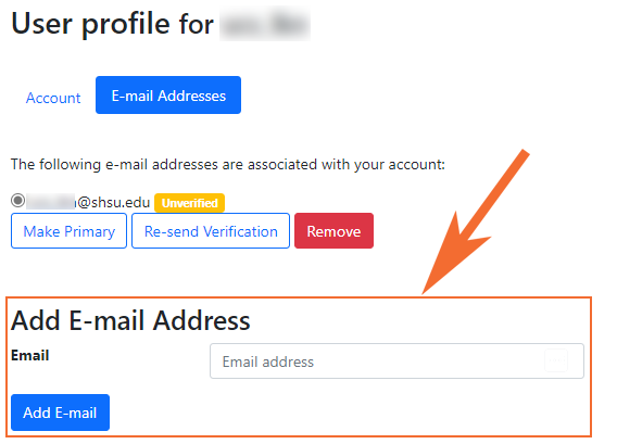 Link Address Screen