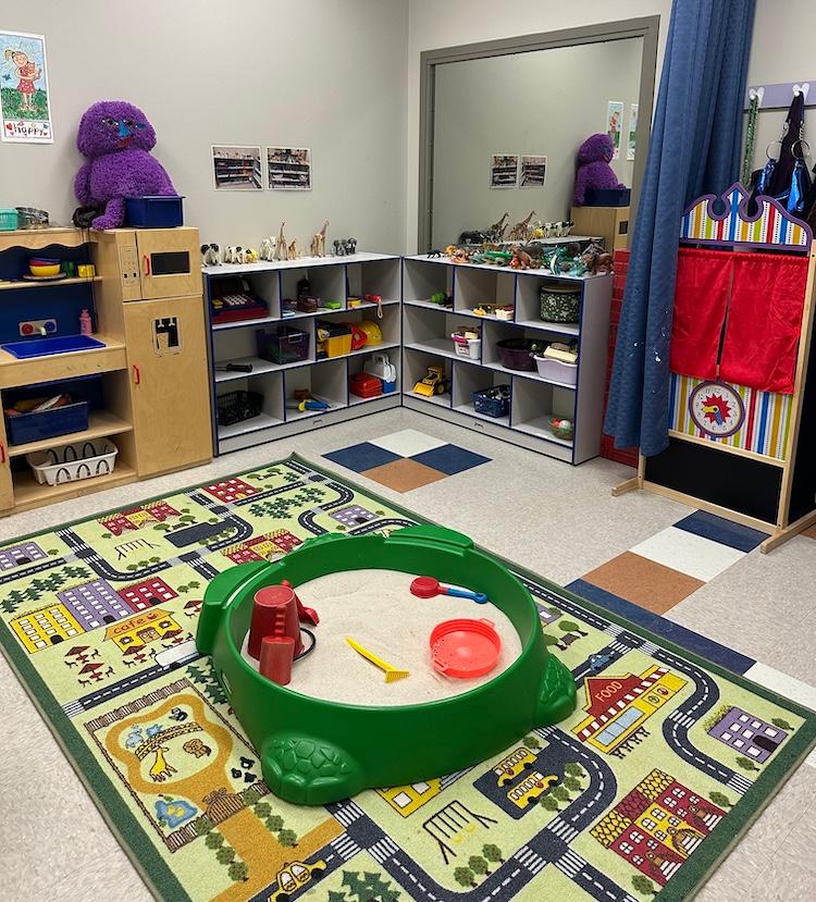 The play therapy room at the Jack Staggs Counseling Clinic in Huntsville provides young clients with a safe and engaging space.