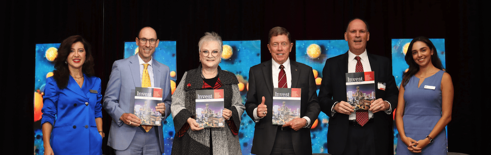 SHSU President Alisa White (third from left) at the Invest: Houston Leadership Summit. Photo credit: Capital Analytics Associates