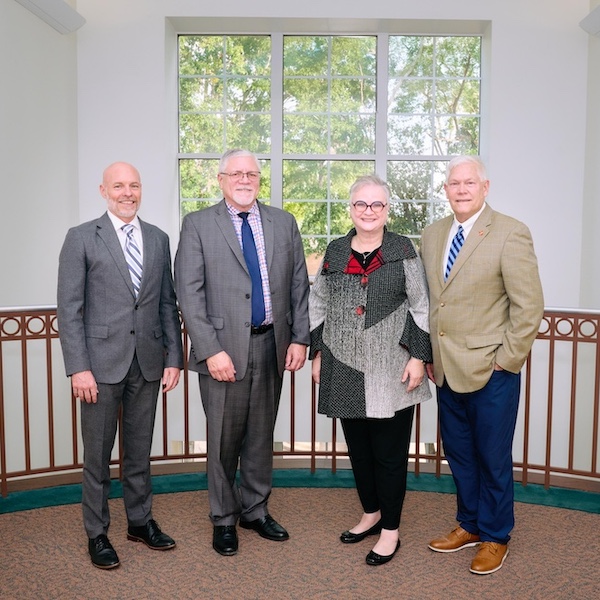 From left: CICA Director William Wells, SHSU CJ Dean Phillip Lyons, University President Alisa White and Congressman Pete Sessions 