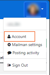 Mailman Account Info Page