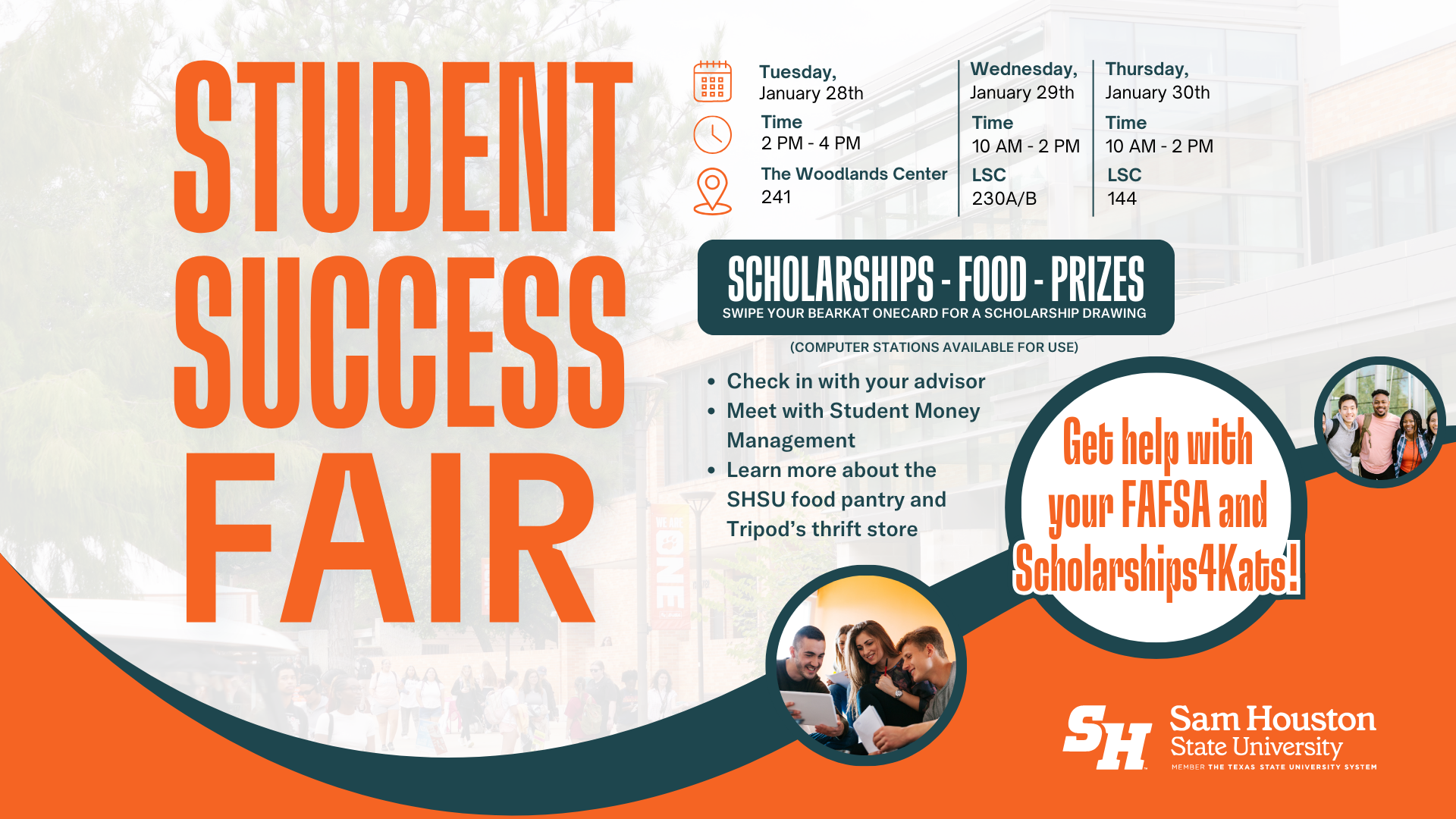 Come visit us at our Student Success Fair workshops!