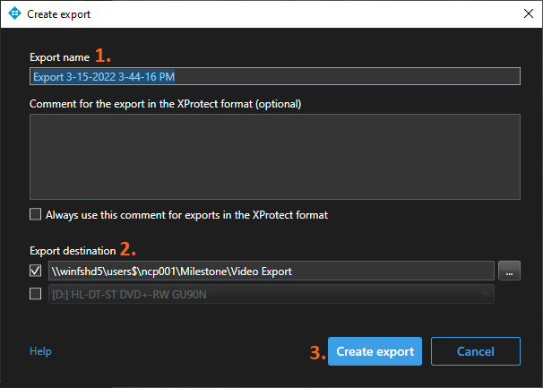 Create Export