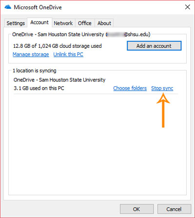 how to stop onedrive from syncing